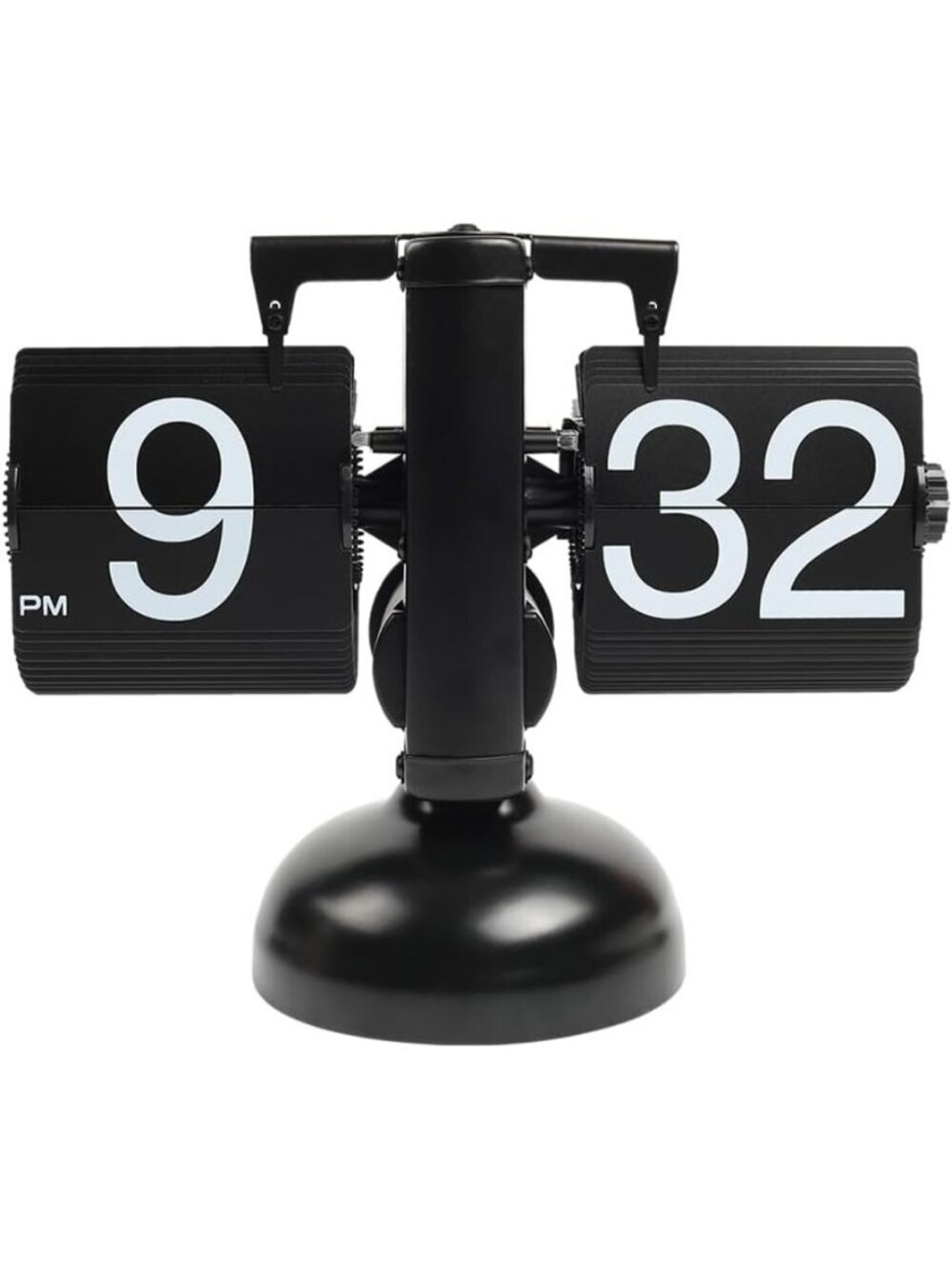 Home Black Analog Quartz Large Number Antique Vintage Design Flip Desk Clock